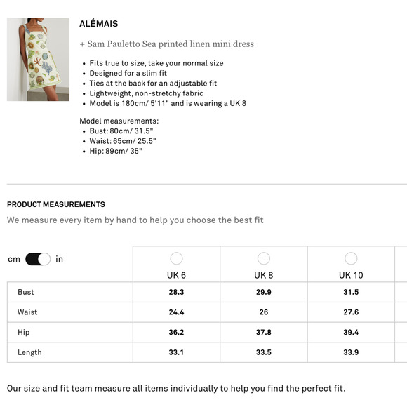 ALEMAIS + Sam Pauletto Sea printed linen mini dress US 2 - Picture 12 of 12
